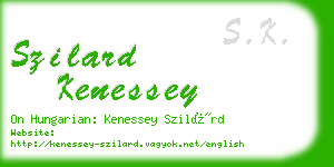 szilard kenessey business card